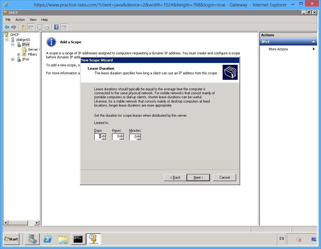 Practice Labs screenshot.